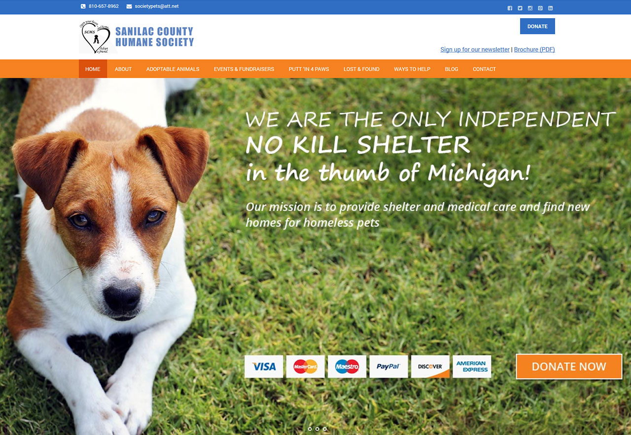 OMA Comp Designed a Website For Sanilac County Humane Society