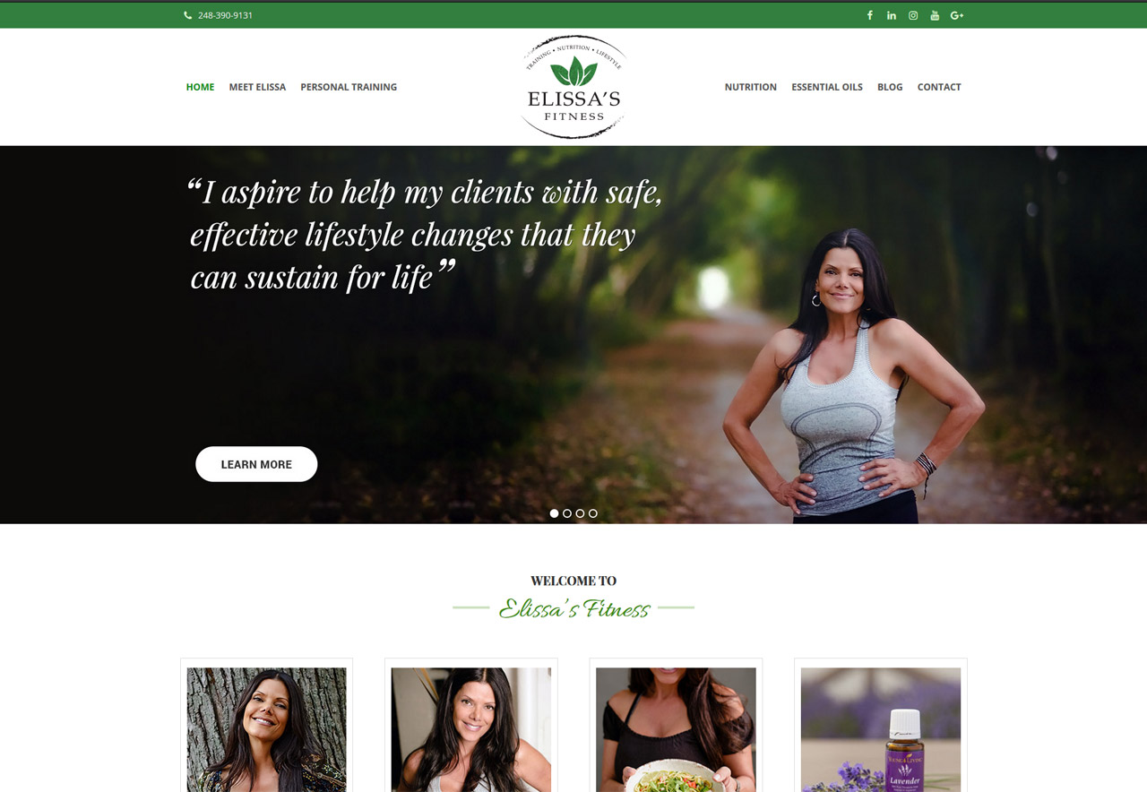 OMA Comp Designed a Web For Elissa’s Fitness