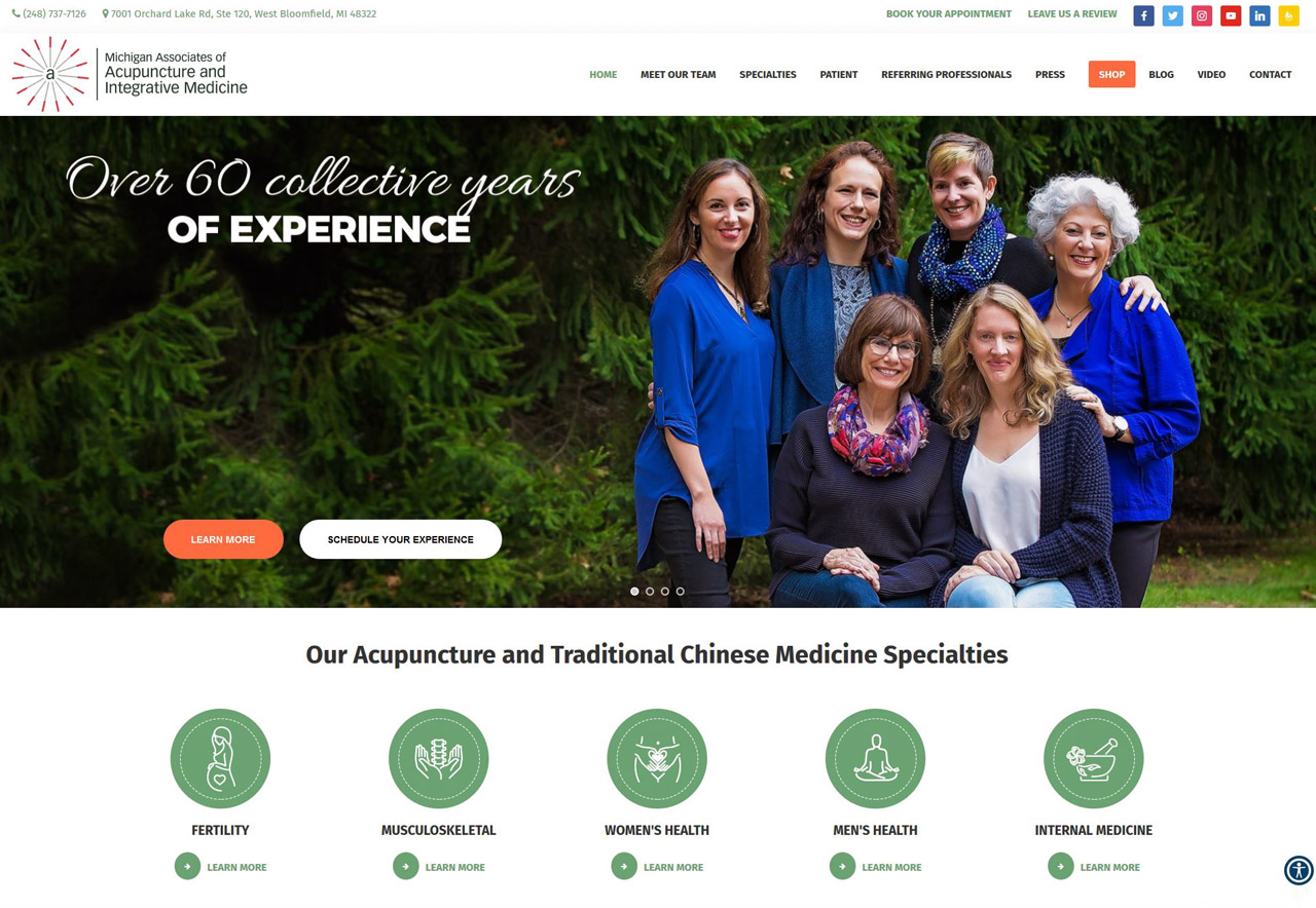 OMA Comp Designed a Web For Michigan Associates of Acupuncture and Integrative Medicine
